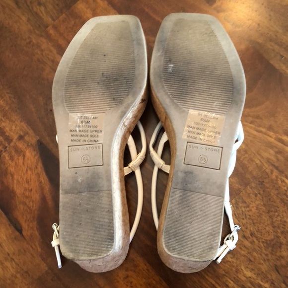 Cute strappy white platform sandals by sun + stone - Picture 8 of 10